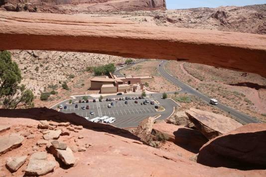 Visitors Center Through the Opening in Rainbow Arch