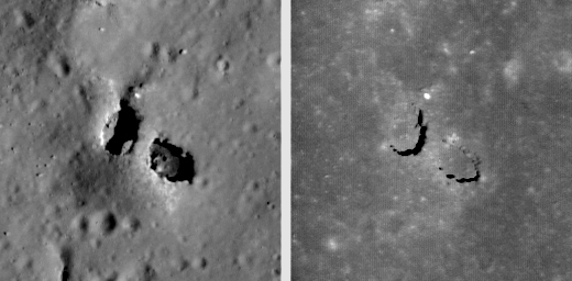 comparison of natural bridge images showing sunlight illumination at different angles
